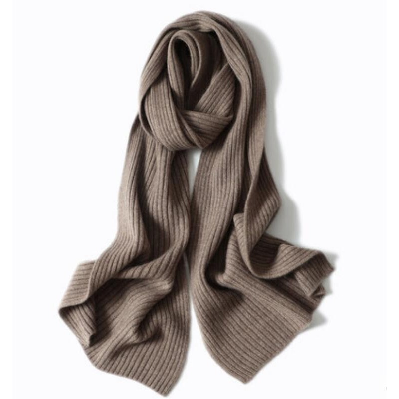 100%Cashmere Scarf Women Men Solid Color Warm Winter Scarfs Gray